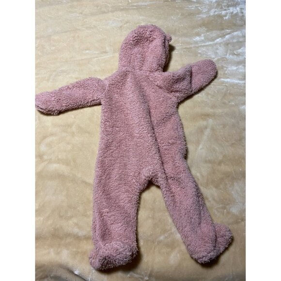 Carter’s Pink Bear Footed Onesie Warm Sherpa Pajama - Picture 3 of 4